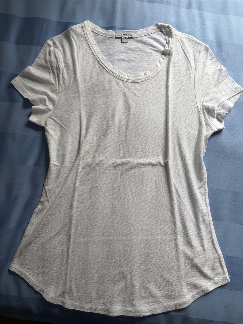 James Perse Women's White Scoop Neck Tee Size 3